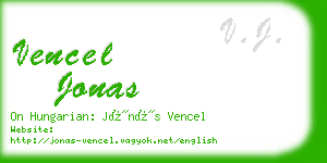 vencel jonas business card