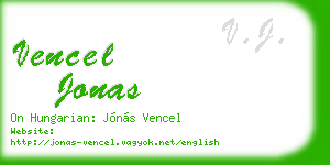 vencel jonas business card